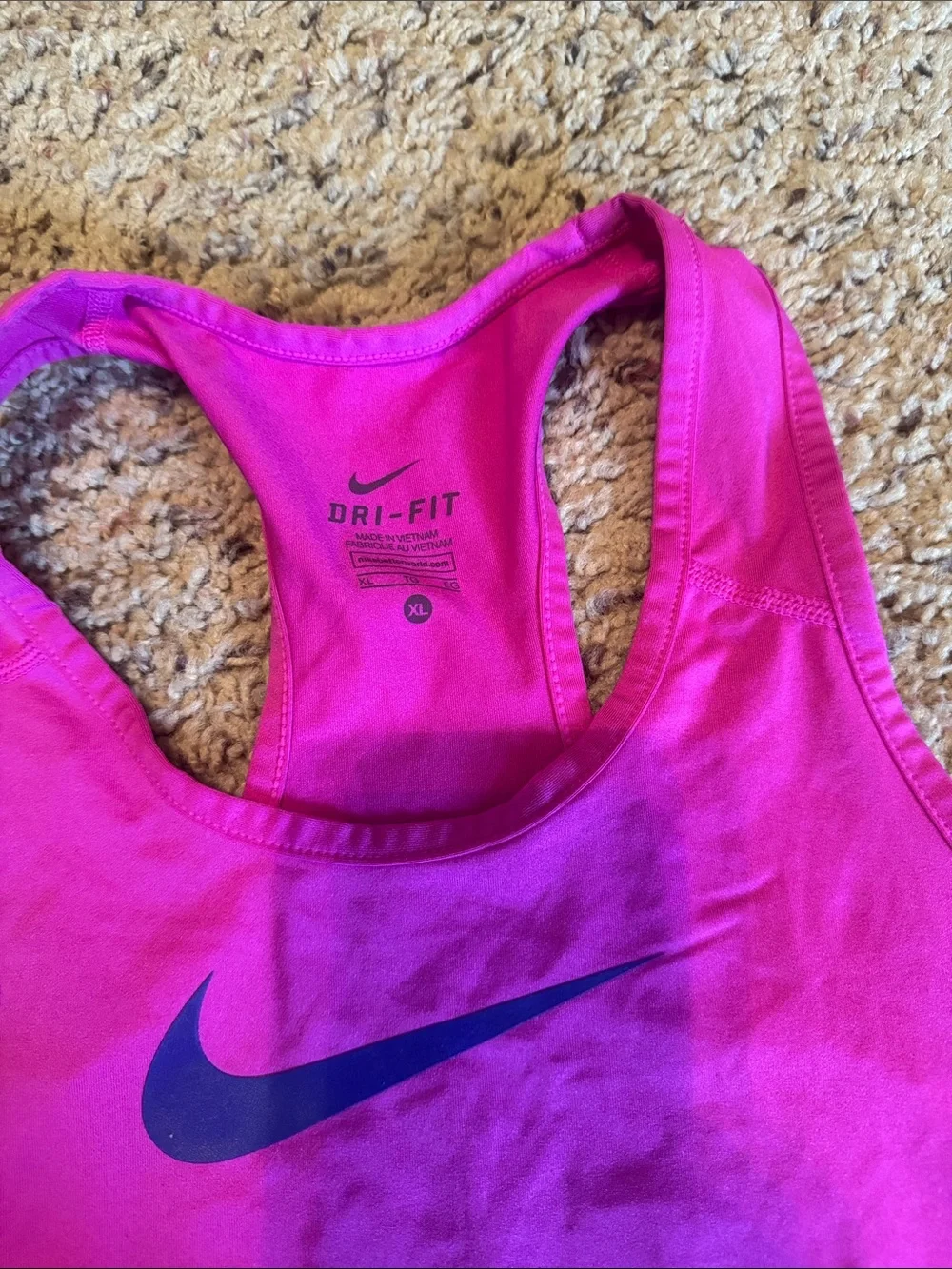 Nike Purple Racerback Tank with Navy Swoosh
